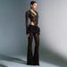 Women's Clothing Women's Sexy Lace Patchwork Deep V Long Sleeved Top And High Waisted Flared Pants Set Slim Fit See Through_ecoleips.com
