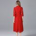 Lace Plus-size Red Dress, New Spring And Autumn Chinese-style Modified Versatile Cheongsam, Festive 100kg Dress_ecoleips.com