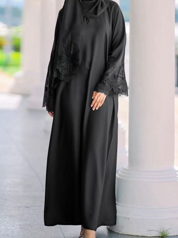 Muslim Women's Long Robe Dress Malay Indonesian Style Seven Colors No Diamond Women's Clothing Headscarf Included AE Stock_ecoleips.com
