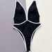 Women's Clothing Sexy Black & White One Piece Swimsuit Sling Hollow Design Swimwear For Spring/Autumn Summer_ecoleips.com