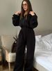 girl Girl European And American Autumn Winter Women's Fashion New Long Sleeve Ladies Casual Half-Open Front Elastic Waist Jumpsuit_ecoleips.com