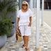 Women's Breathable Linen-Cotton 2 Piece Set Short Sleeve Top And Shorts Relaxed Fit Casual Outfit for Home Travel_ecoleips.com