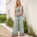 Women's Retro Print Two Piece Set Sleeveless Vest And Wide Leg Pants Spring_ecoleips.com