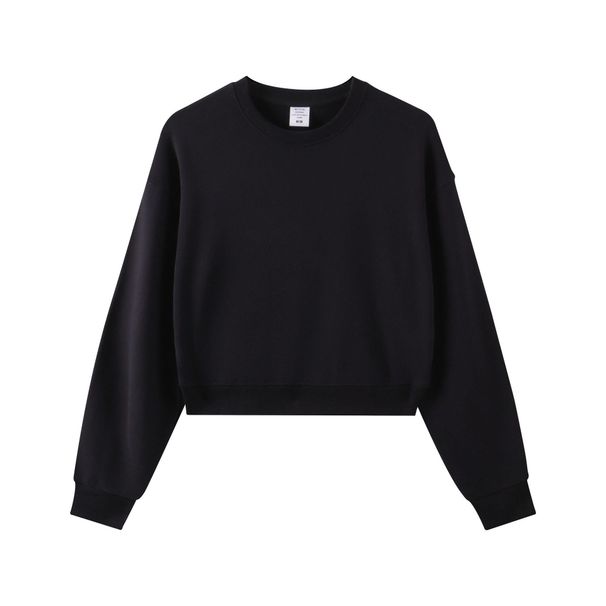 Women's 330G Heavyweight Fleece Zip Hoodie - Cropped High-Neck Pullover With Oversized Fit - Streetwear Essential For Autumn_ecoleips.com
