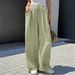 Aria Basics 2025 European And American Cross-border New Striped Wide-leg With Drawstring Pockets, Casual Long Pants,_ecoleips.com