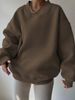 2026 New European And American Casual Women's Clothing Solid Color Long-sleeved Crew Neck Sweater Loose Large Size Sweatshirt_ecoleips.com