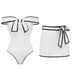 Black And White Color Block One Piece Swimsuit For Women Sweet Girl Bow Tie American Style Hot Selling_ecoleips.com