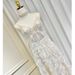 Women's Clothing Small And Elegant V Neck Mesh With Chest Pads Ostrich Feathers Beaded Flowers High Slit Tassel Fur Long Skirt_ecoleips.com