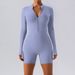 LazyZoom Fitness Naked Feel Zipper Long Sleeve Jumpsuit Women's Sports Training One-Piece Yoga Suit_ecoleips.com