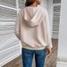 Women's Casual Zip-Up Hoodie With Textured Fabric - Comfortable Pullover For Autumn & Winter - Khaki_ecoleips.com