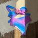 Women's Clothing Gradient Print Corsage High Waist Split Swimsuit Bikini_ecoleips.com
