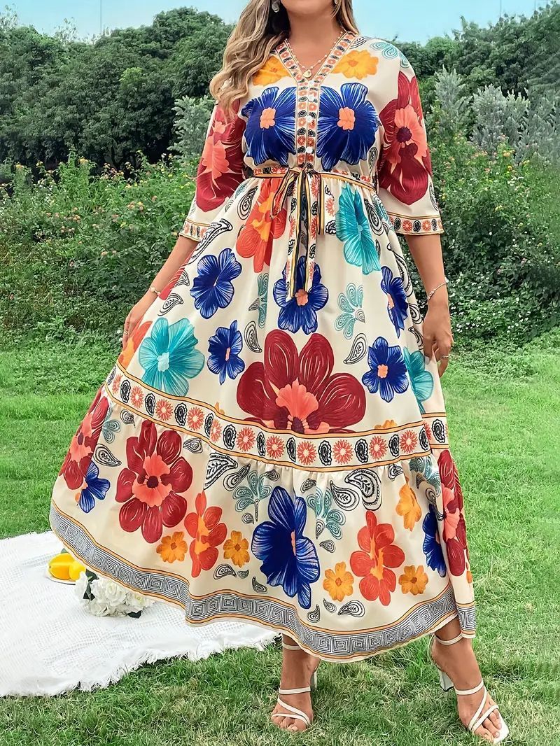 Women's Clothing New Printed Dress Long Skirt_ecoleips.com
