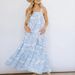 Bow Suspender Pleated Casual Dress Sexy Backless Hollow Out Summer Women's Dress Floral Print Swing Beach Maxi Dresses Vestidos_ecoleips.com