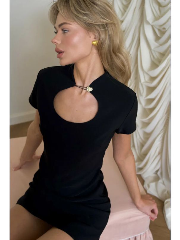 Vintage Inspired Stand Collar Short Sleeve Top For Women, Short Crop Tee With Button Knot Detail And Breathable Mesh Fabric_ecoleips.com