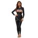 Women's Clothing Muslim Swimsuit Conservative Color Block Front Zipper One Piece Swimsuit Pants Skirt Three Piece Swimsuit_ecoleips.com