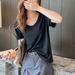 2026 New Loose V-Neck Short-Sleeve For Women, Summer Plus Size Tee With A High-End Feel, Tummy-Covering T-Shirt_ecoleips.com