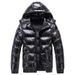 Men's & Women's Winter Hooded Puffer Jacket - Shiny Surface, Thickened Warm Coat, Fashionable Solid Color Zip-Up Outerwear For Youth_ecoleips.com