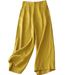 Women's Summer Literary Loose Casual High-Waisted Slimming Wide Leg Pants Style_ecoleips.com