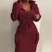 New 2025 Women's Waist Cinching Pocket Sweatshirt Dress Long Sleeve Casual Cross-Border E-Commerce European American Style with Tie up Waist_ecoleips.com