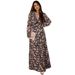 2026 New Cross-Border Long-Sleeve European And American Women's Fashion Printed Elegant Long Evening Dress_ecoleips.com