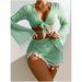 Verve 2024 New Solid Color Tassel Four-Piece Bikini Swimsuit For Women_ecoleips.com
