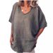 Women's Solid Color Loose Short Sleeve Casual T-Shirt Cotton And Linen Summer Top_ecoleips.com