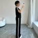 Women's Summer Casual Sportswear Two Piece Set Trendy Street Style Lazy Style Short Sleeved T-Shirt And Wide Leg Pants 6002 Print_ecoleips.com
