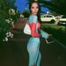 Women's Clothing New Summer Style Printed Round Neck Dress Fashionable And Sexy Mesh See Through Slit Long Skirt_ecoleips.com