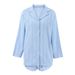 European And American Summer New Cotton Jacquard Loose Long Sleeve Shorts Pajama Set Cross-Border Wholesale_ecoleips.com