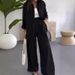 Women's Clothing spring and summer new fashion solid color loose tops casual wide leg pants women's two piece suit_ecoleips.com