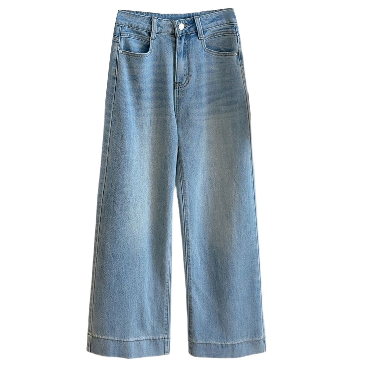 K Nine Point Straight Leg Wide Edge Jeans For Women's New High Waist Slimming Versatile Narrow Leg Pants_ecoleips.com