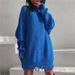 Women's Loose Fit Solid Color Round Neck Pullover Sweater Mid-Length Knitted Top For Autumn Winter_ecoleips.com
