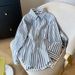 Women's Clothing Design Loose Striped Shirt Retro Versatile Shirt For Women_ecoleips.com