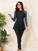 Front Zipper Surfing Swimsuit Dress & Beach Pants 2025 Women 2-Piece Sun Protection Swimwear Female Sport Diving Swimming Suits_ecoleips.com