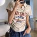 Summer Print Letter Irregular Hem Short V-neck Top Short Sleeve T-shirt Women_ecoleips.com