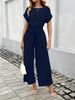 Women's Temperament Solid Color Wide Leg Straight Jumpsuit European American Ladies Commuting Clothing New_ecoleips.com