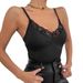Women's Lace Lingerie Camisole, Sexy Low Back Slim Fit Strap Cami Top For Layering_ecoleips.com