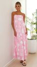 Women's Clothing Dress Printed Tube Top Long Skirt Sexy Fashion Vacation_ecoleips.com
