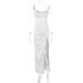 Women's 2024 Summer New Fashion Sexy Backless Slim Fit Slit Strap Dress Wholesale_ecoleips.com