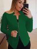2025s S-5XL New Women's Fashion Solid Color Top Zipper Coat Small Suit_ecoleips.com