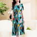 Cotton Silk Printed Skirt 2024 Spring Summer New Rayon Bohemian Floral Women Long Maxi Dress_ecoleips.com