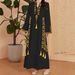 Middle Eastern Cross-border Muslim Women's Geometric Print V-neck Robe, Arabian Ethnic Style Dress, Foreign Trade_ecoleips.com