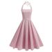 Women's Clothing Neck One Shoulder Neck Tie Up Two Wear Elegant Backless Sexy Slim Dress For Women_ecoleips.com