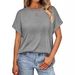 Cross-border European And American Foreign Trade Women's Clothing 2025 Summer Solid Color Loose_ecoleips.com