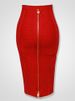 K Striped Zippered Double-Sided Sexy High-Waisted Bodycon Skirt Half Skirt_ecoleips.com
