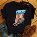 European American Cross-border Foreign Trade Women's Short-sleeve T-shirt With High-heeled Shoe Pattern And Round Neck_ecoleips.com