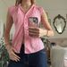 Women's Clothing New Red And White Plaid Short Sleeved Shirt For Women French Puff Sleeves Loose Versatile Tops_ecoleips.com