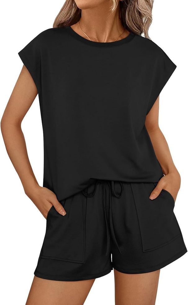2026 Spring/Summer Spring Summer Crew Neck Loose Short Sleeve Two-Piece Set Women's_ecoleips.com