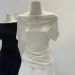 Summer Pure Desire One Shoulder Black Short Sleeve Women's T-shirt Korean Style Slimming Top Exposed Shoulder Fashionable_ecoleips.com