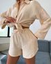 Women's Clothing New Long Sleeved Commuter Shirt Shorts Suit_ecoleips.com